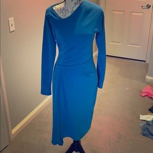 St John blue dress size 4 asymmetric